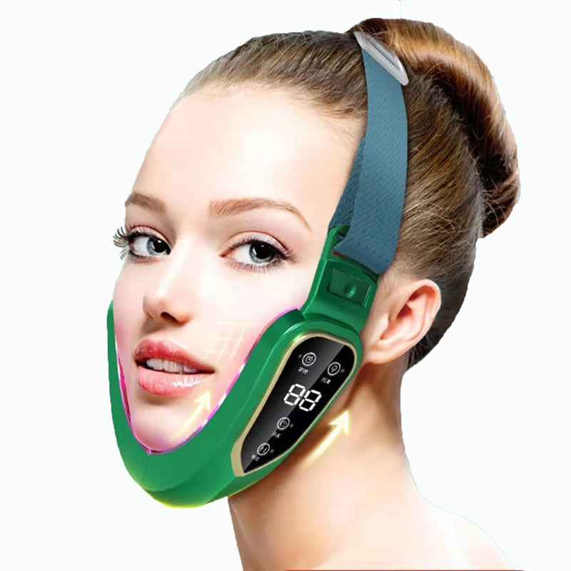 Facial Lifting Device, LED Photon Therapy Slimming Massager, Heated Double Chin V Face Vibration