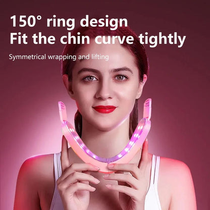 Facial Lifting Device, LED Photon Therapy Slimming Massager, Heated Double Chin V Face Vibration
