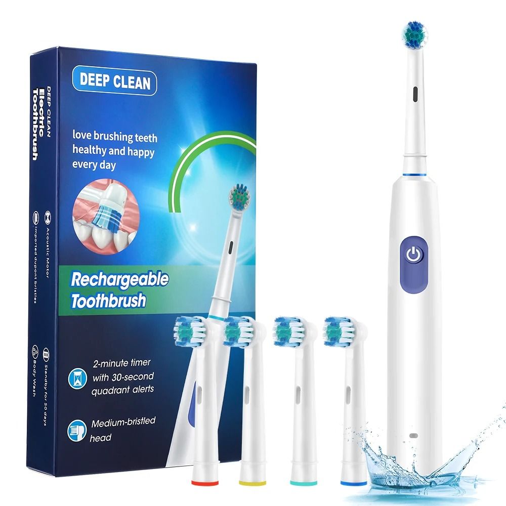 Rechargeable Electric Toothbrush With Timer And Multiple Brush Heads 6