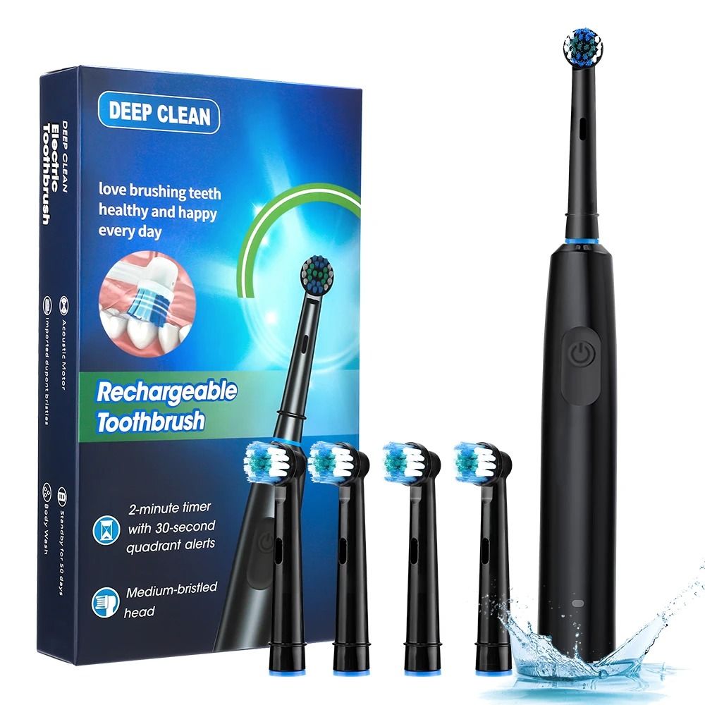 Rechargeable Electric Toothbrush With Timer And Multiple Brush Heads 7