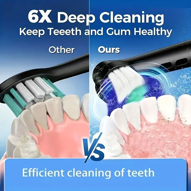 Electric Rotating Toothbrush With Replacement Heads For Adults 3