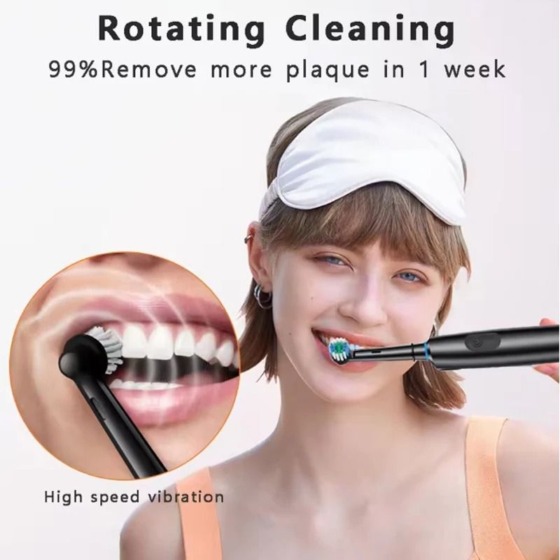 Electric Rotating Toothbrush With Replacement Heads For Adults 4