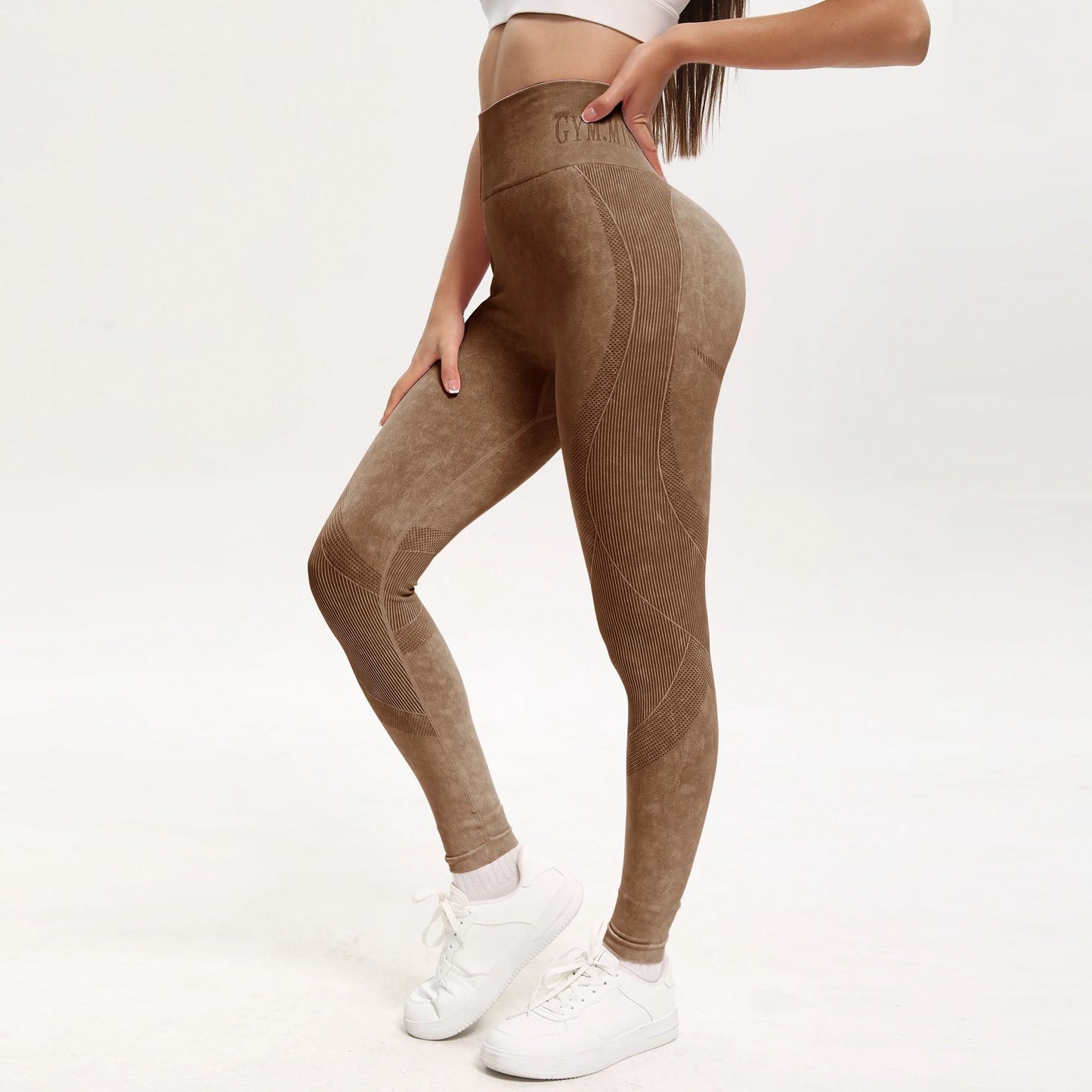 Seamless High Waist Fitness Leggings With Hip Lift Support 8