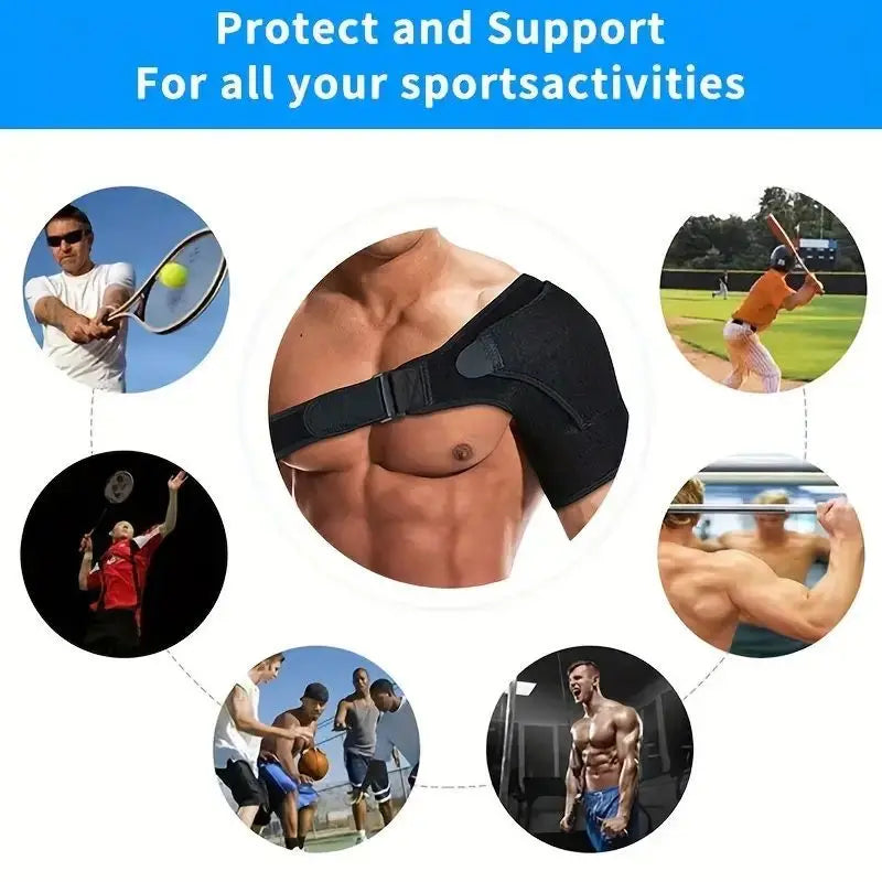 Shoulder Brace with Pressure Pad, Adjustable Shoulder Brace for Left and Right Shoulder Protection, Suitable for Both