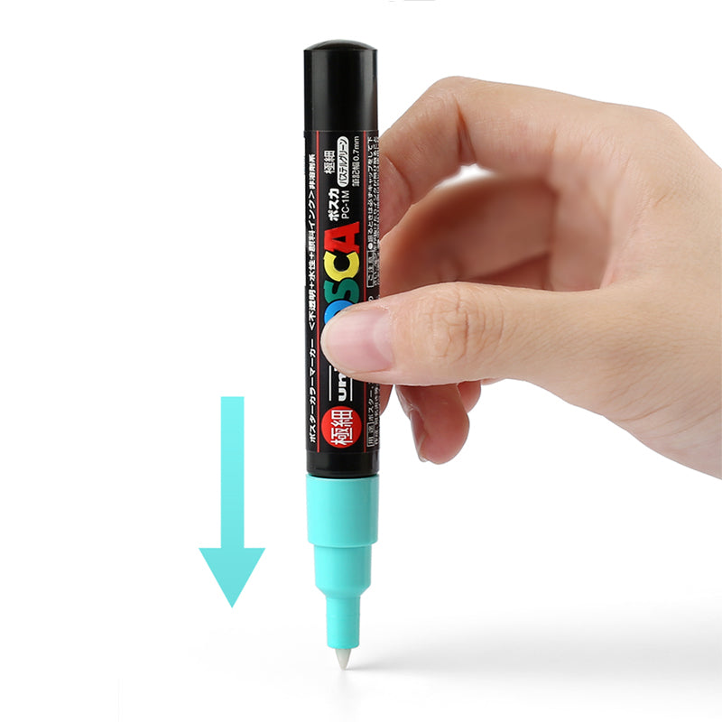 12 Color Set Uni Posca Markers PC-1M Extra Fine 0.7mm Paint Marker Pens Manga Ceramic Glass Graffiti Wood Fabric Metal