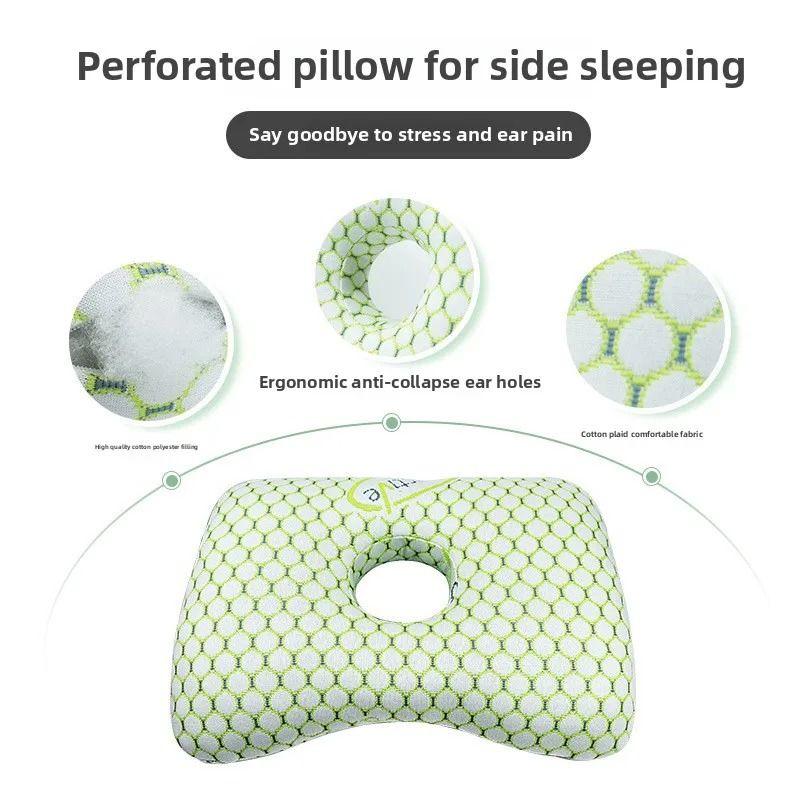 Bamboo Fiber Single Hole Ear Pillow For Side Sleepers 2