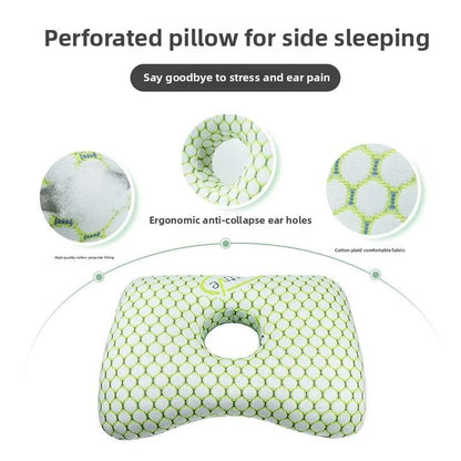 Bamboo Fiber Single Hole Ear Pillow For Side Sleepers 2
