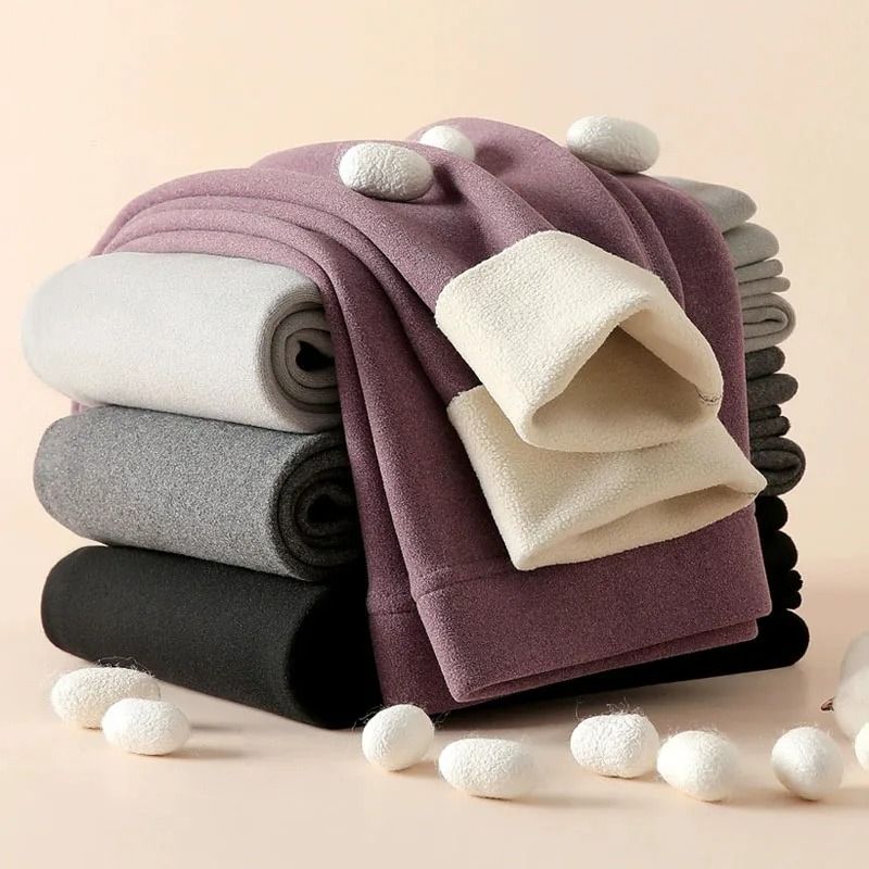Velvet Fleece Lined High Waist Leggings for Women