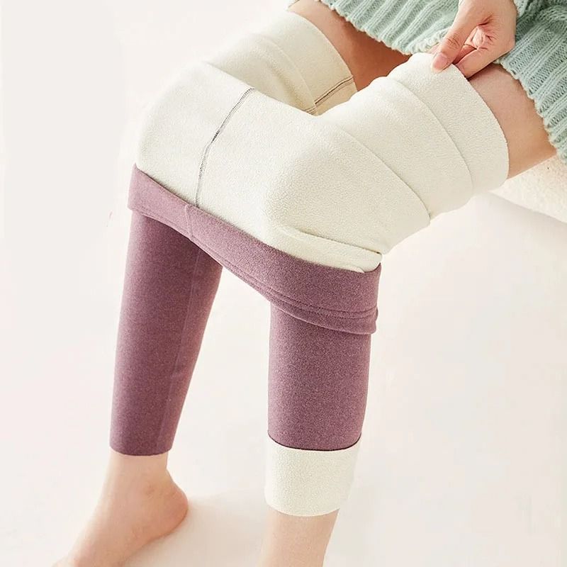 Velvet Fleece Lined High Waist Leggings For Women 1