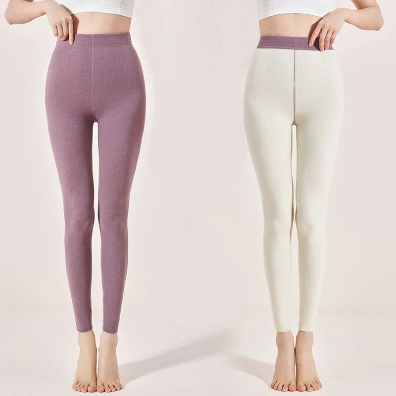 Velvet Fleece Lined High Waist Leggings For Women 2