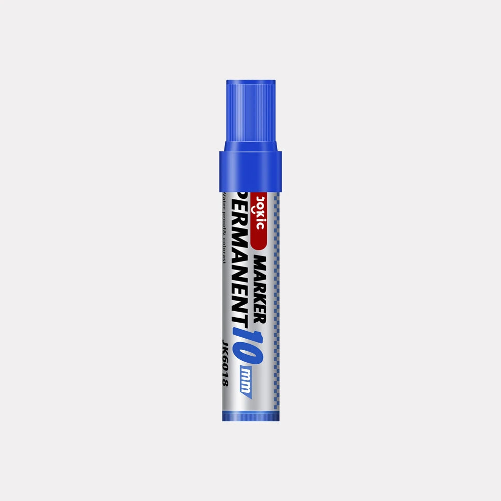 4 Color Permanent Marker Pens Set, Waterproof Ink, Fine and Broad 10mm Nib, Black Blue Red Green