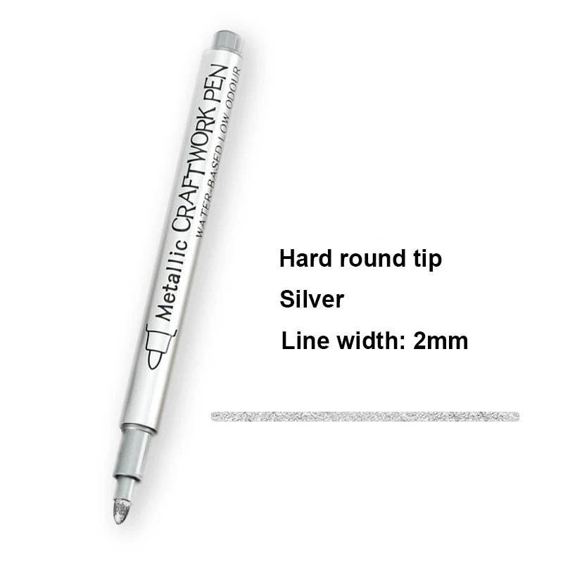Metallic Marker Pens Gold And Silver Permanent Art Markers Brush Tip For Manga Crafts Scrapbooking