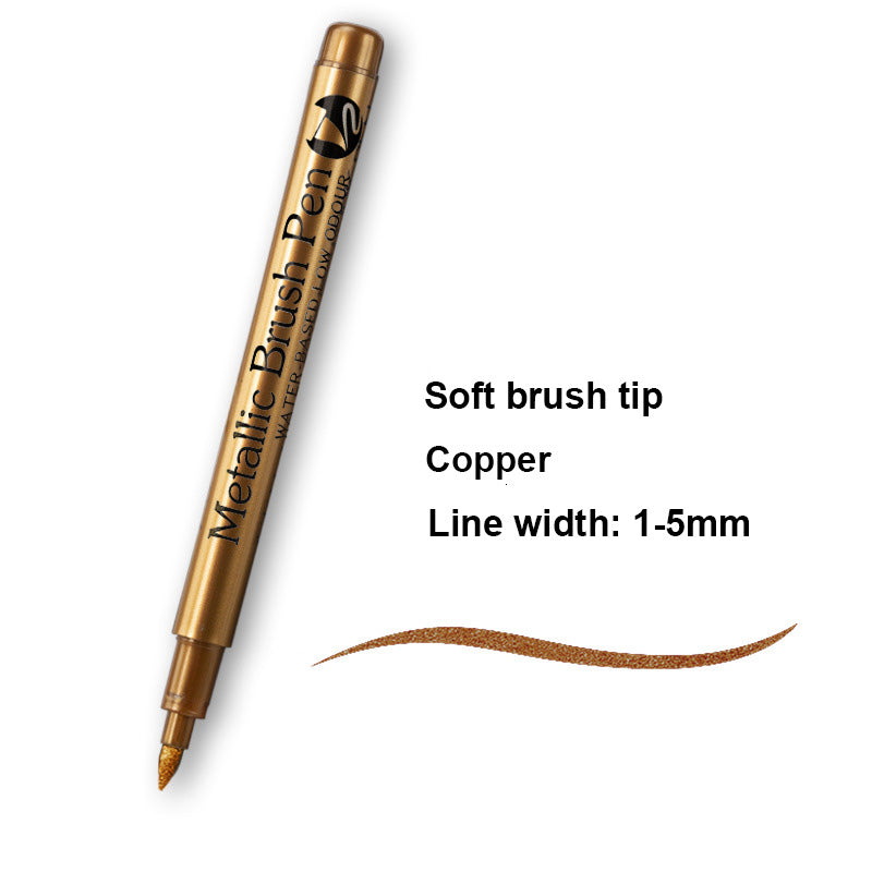 Metallic Marker Pens Gold And Silver Permanent Art Markers Brush Tip For Manga Crafts Scrapbooking