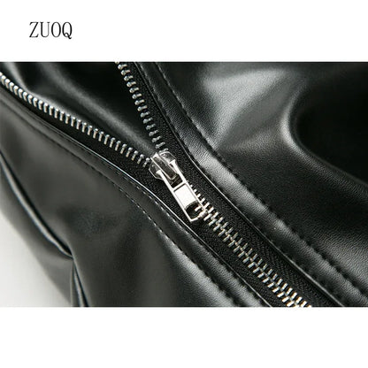 High Street Fashion PU Leather Pants for Men, New Winter Skinny Biker Motorcycle Trousers Male Stage Club Wear