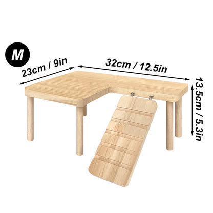 Hamster Wooden Ladder Platform Jumping Board Playground Small Pet Stairs Toy Hamster Climbing Toy F 7