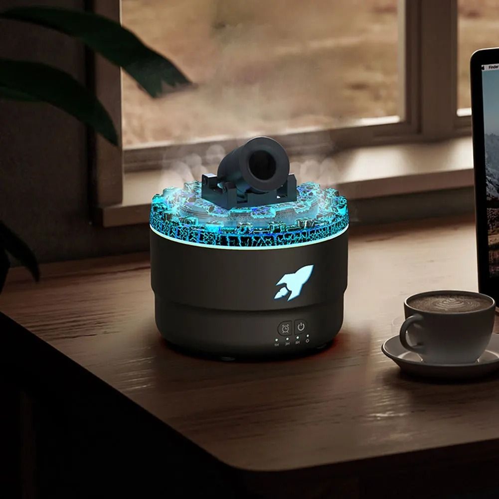 Volcanic Crack Light Cannon Humidifier Essential Oil Diffuser For Bedroom And Aromatherapy 2