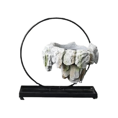 Creative Bamboo Succulent Pot With Floating Island Bonsai Design 5
