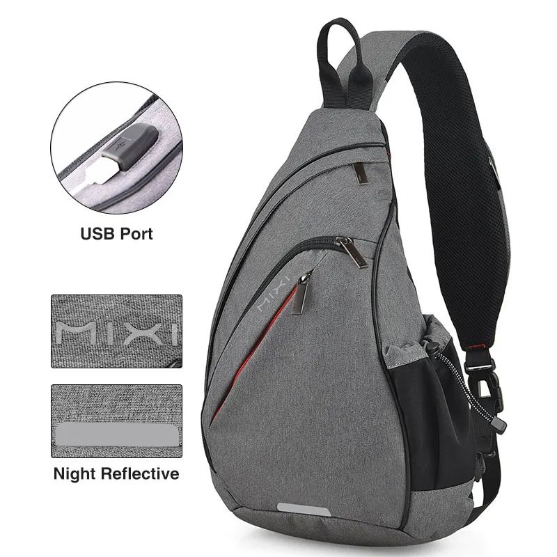 Sling Crossbody Backpack With USB Charging Port Waterproof Shoulder Bag 2
