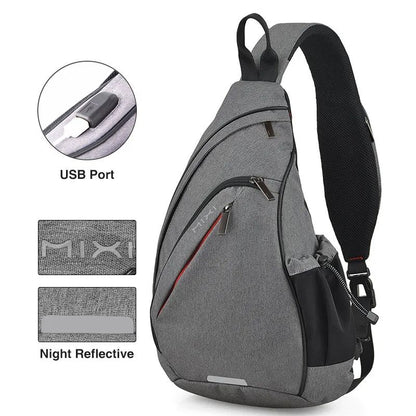 Sling Crossbody Backpack With USB Charging Port Waterproof Shoulder Bag 2