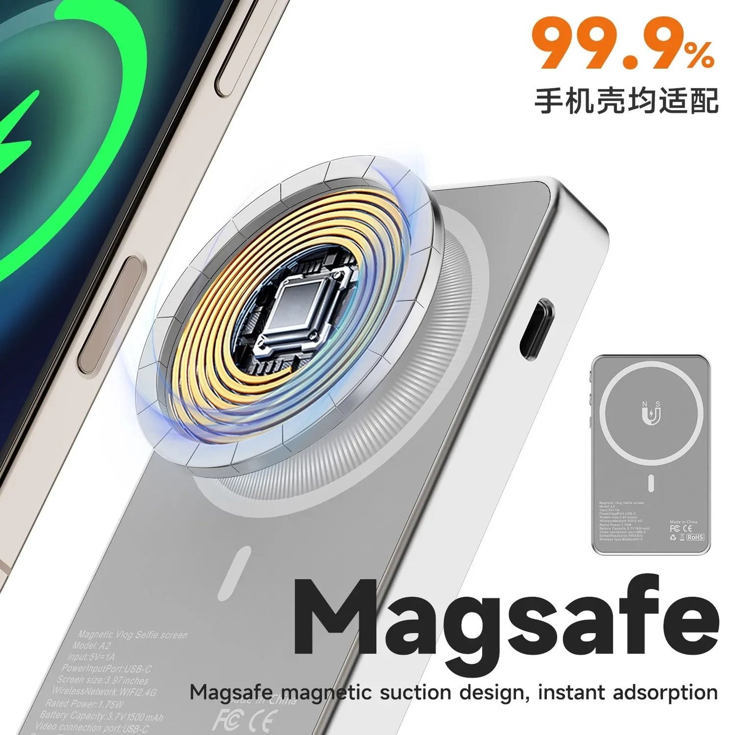 Wireless Vlog Selfie Monitor Screen For IPhone And Android With 164FT Range 3