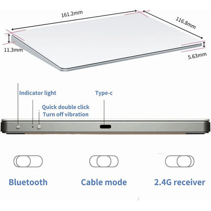 Wireless Bluetooth Trackpad With Smooth Glass Surface And MultiTouch For Mac And Windows 2