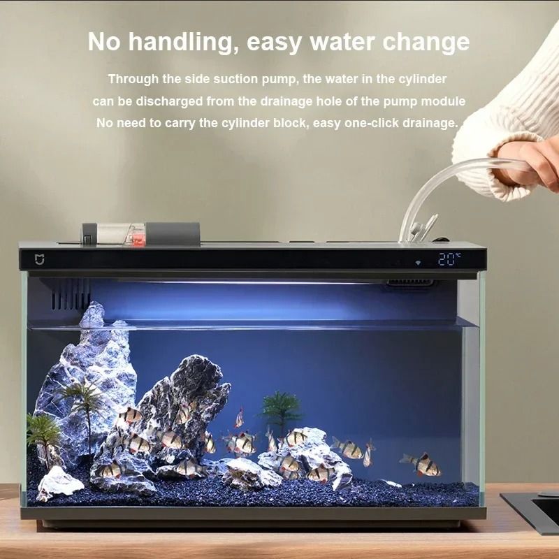 Smart Desktop Fish Tank With Remote Feeding And LED Lighting 2