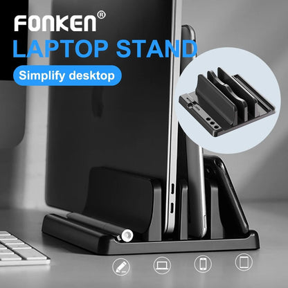 4 in 1 Dual-Slot Adjustable Vertical Laptop Stand
