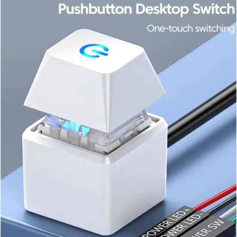 Computer Desktop External Power Switch with Blue LED and 1.8m Extension Cable