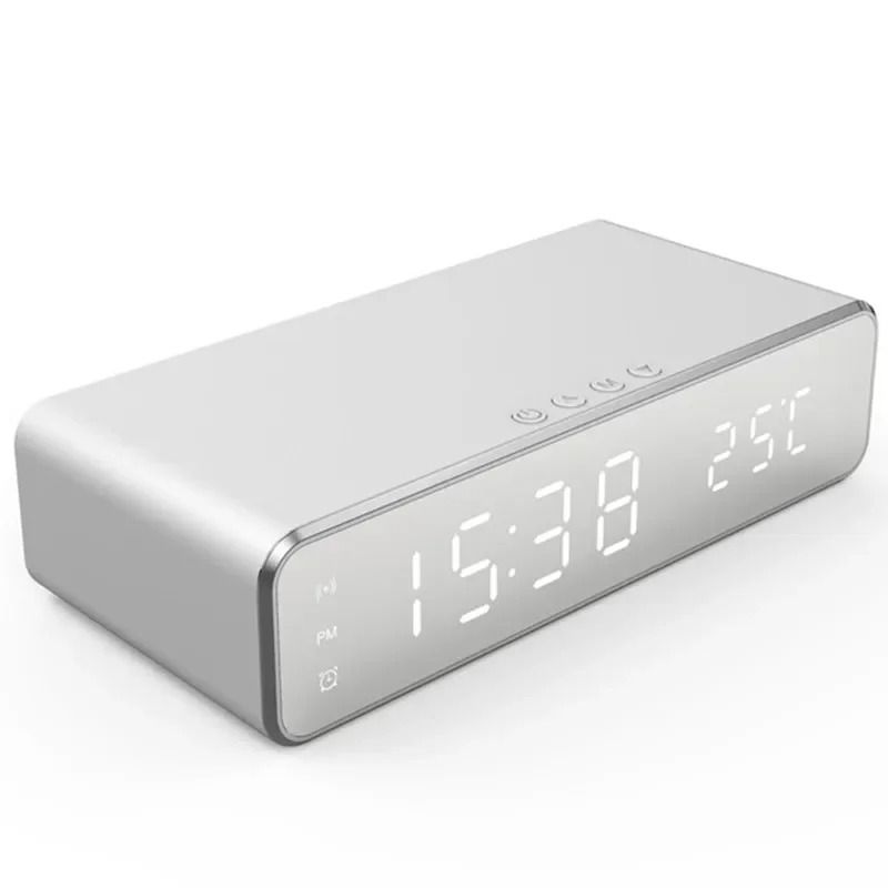 Wireless Charger Stand With Alarm Clock  LED Display 7