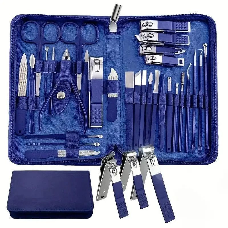 30 in 1 Stainless Steel Manicure Kit with Travel Case