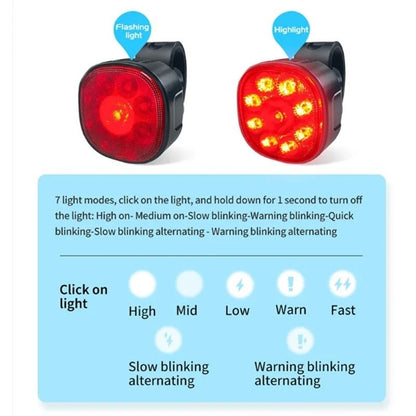 Rechargeable Bike Light Set Front And Rear High Brightness LED For Cycling Safety 3