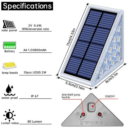 LED Solar Step And Stair Light Outdoor Waterproof Deck Pathway Lamp 1