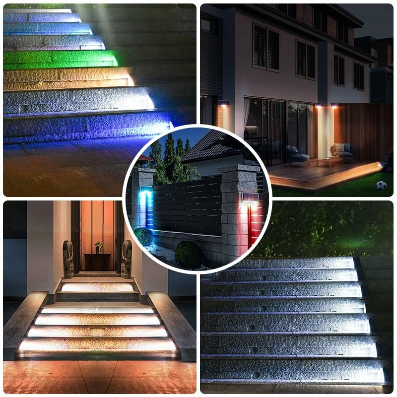 LED Solar Step And Stair Light Outdoor Waterproof Deck Pathway Lamp 5