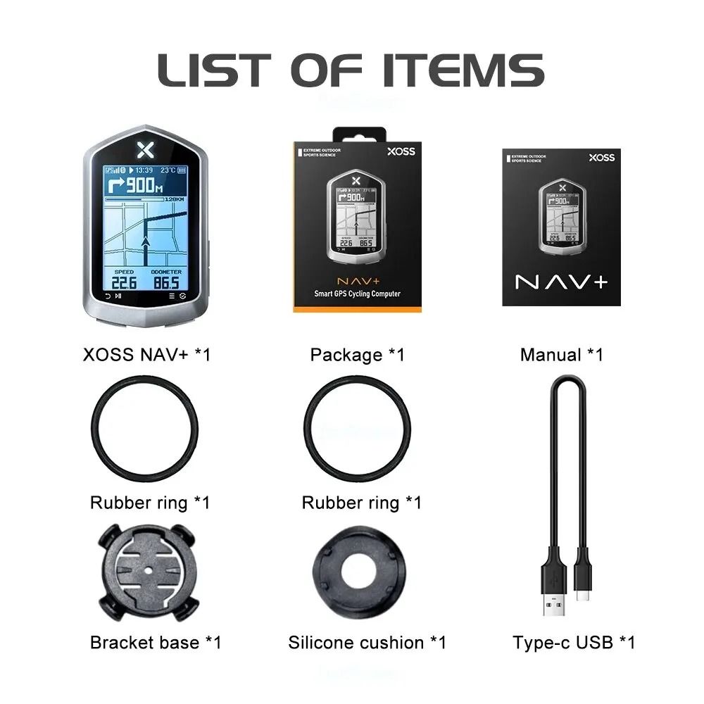 XOSS NAV Plus GPS Bike Computer Wireless Speedometer Map Navigation 4