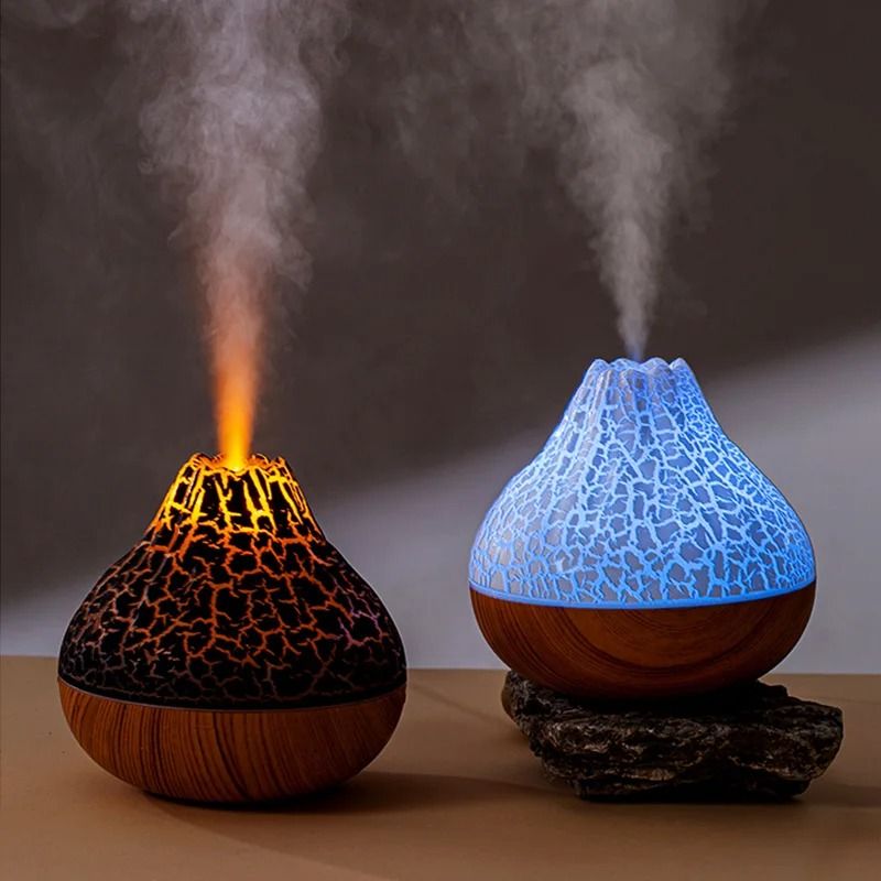 300ml Volcano Air Humidifier with LED Night Light USB Mist Diffuser