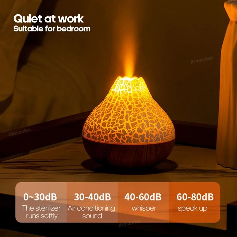 300ml Volcano Air Humidifier With LED Night Light USB Mist Diffuser 1