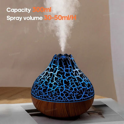 300ml Volcano Air Humidifier With LED Night Light USB Mist Diffuser 3