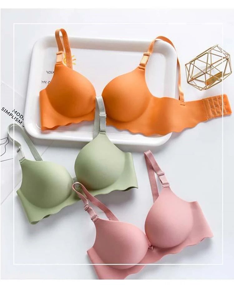 One Piece Candy Color Wireless Push Up Bralette Seamless Corset Lingerie 1