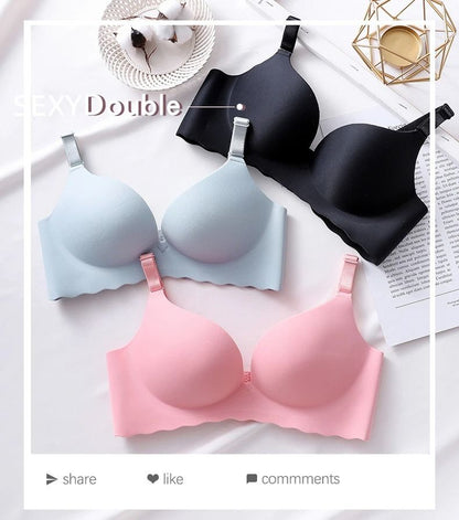 One Piece Candy Color Wireless Push Up Bralette Seamless Corset Lingerie 2