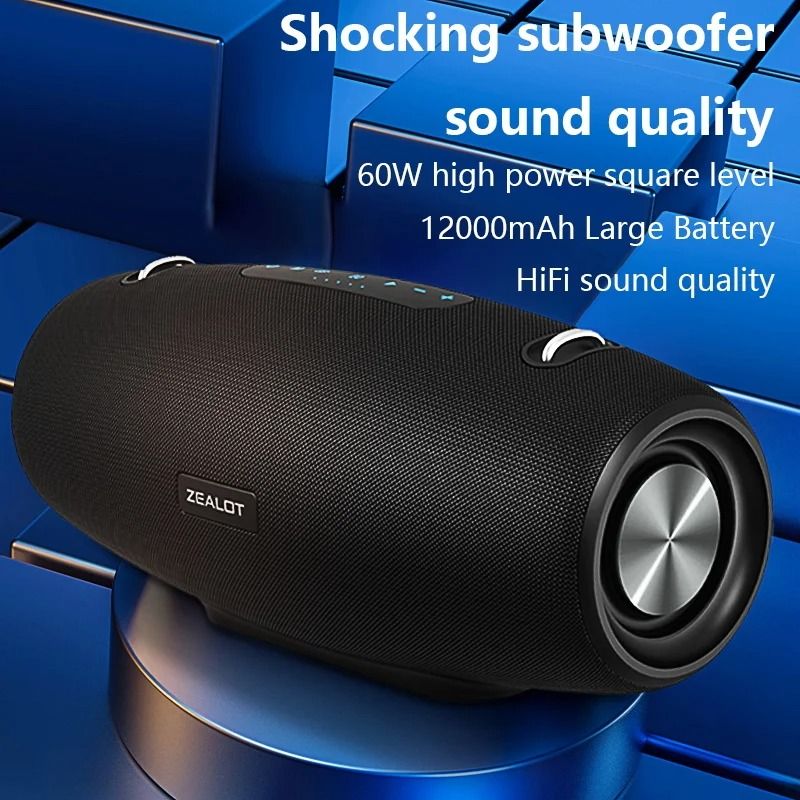 Zealot S67 Wireless Bluetooth Speaker With Shoulder Strap Waterproof Portable Outdoor Speaker 40H P 1