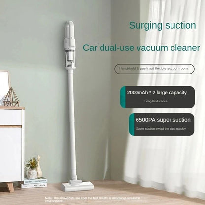 Portable Wireless Car Vacuum Cleaner with 6500Pa Suction and Metal Strainer for Home and Auto