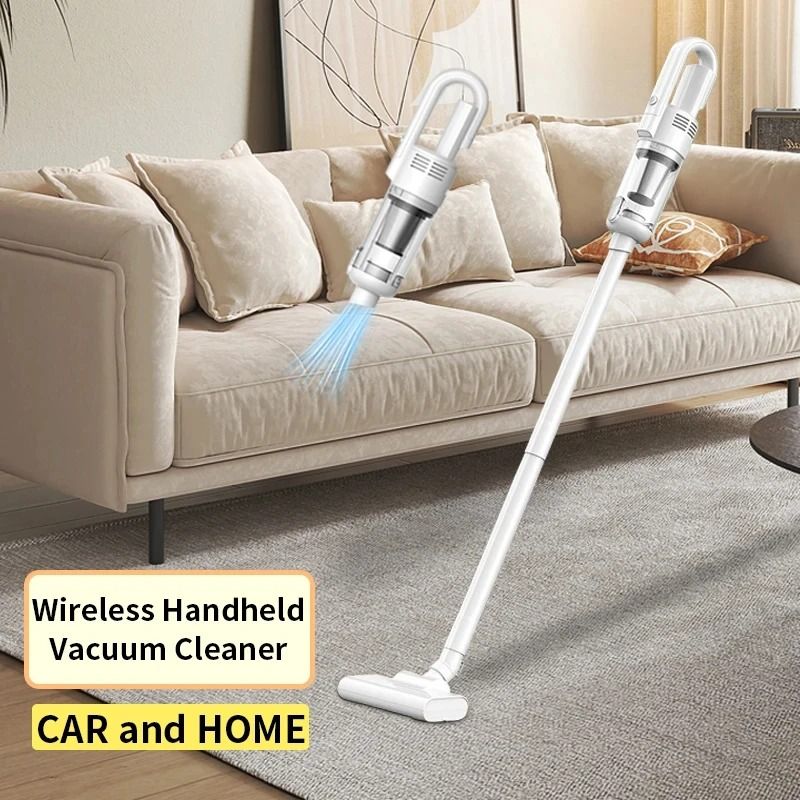 Portable Wireless Car Vacuum Cleaner With 6500Pa Suction And Metal Strainer For Home And Auto 2
