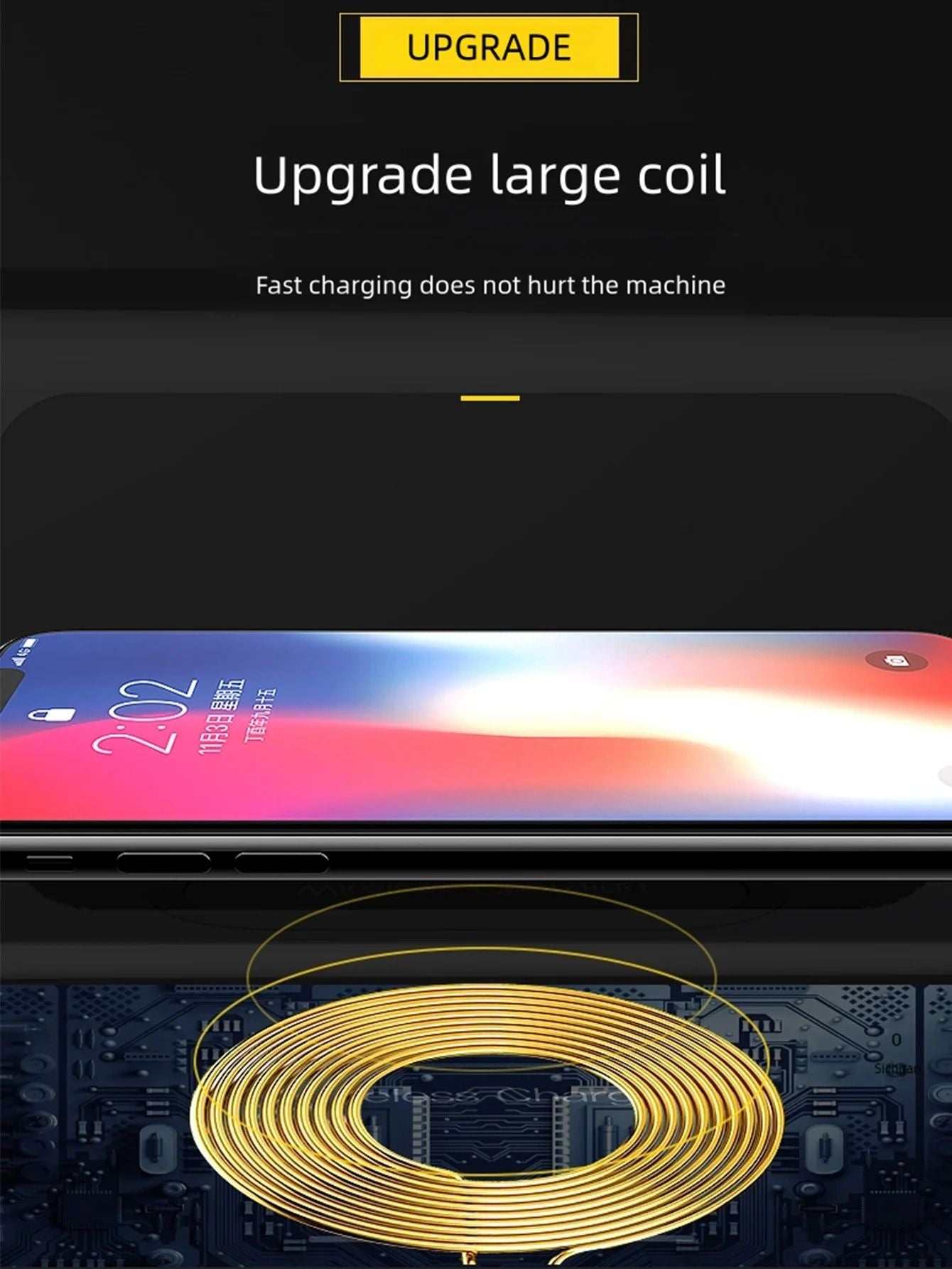 3 In 1 Wireless Charger With LED Desktop Clock And Calendar 1