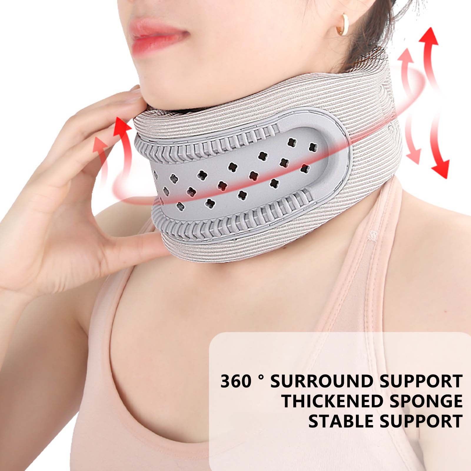 Neck Support Wrap, Soft Foam Neck Protector, Stabilizes Spine, Relieves Pressure, Comfortable Collar for Friends Family