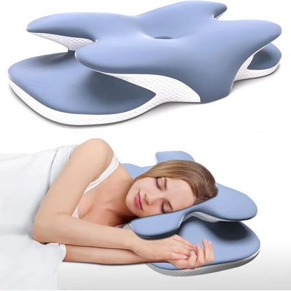 Memory Foam Ergonomic Cervical Pillow Ice Silk Adjustable Neck Support