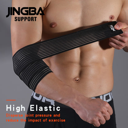 Fitness Bodybuilding Training Support Elbow Pads, Adjustable Elbow Protector with Elastic Straps for Weightlifting