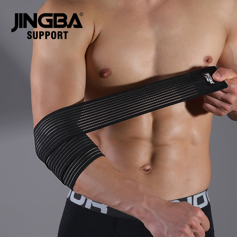 Fitness Bodybuilding Training Support Elbow Pads, Adjustable Elbow Protector with Elastic Straps for Weightlifting