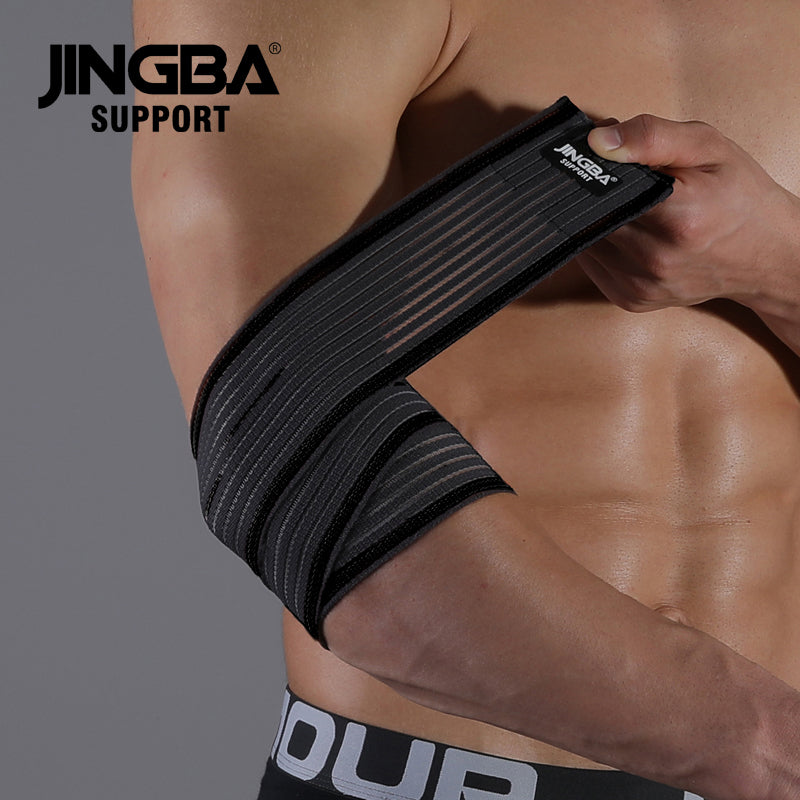 Fitness Bodybuilding Training Support Elbow Pads, Adjustable Elbow Protector with Elastic Straps for Weightlifting