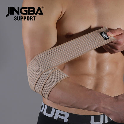 Fitness Bodybuilding Training Support Elbow Pads, Adjustable Elbow Protector with Elastic Straps for Weightlifting
