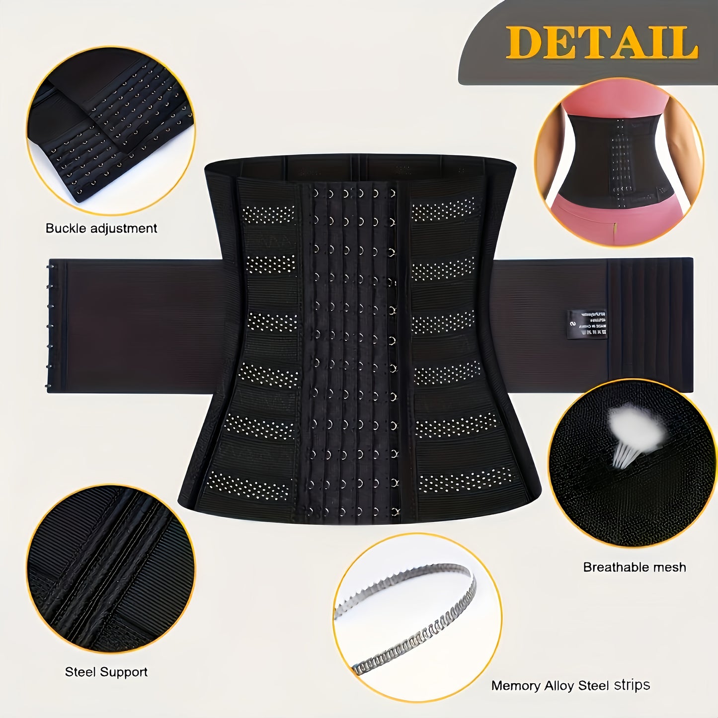 Underbust Waist Trainer Women Tummy Control Waist Cincher Corset Sport Girdle Body Shaper Hourglass 3